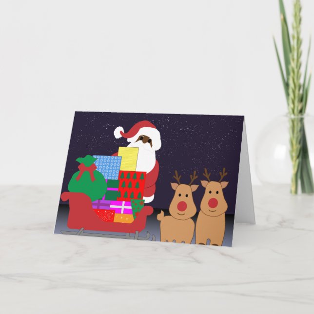 Tarjeta Festiva santa negra traviesa (Anverso)