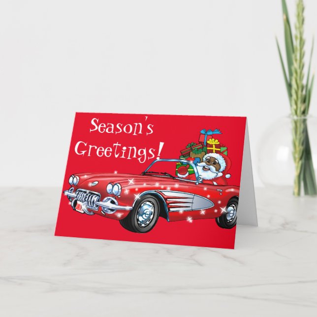 Tarjeta Festiva Santa negro (Anverso)