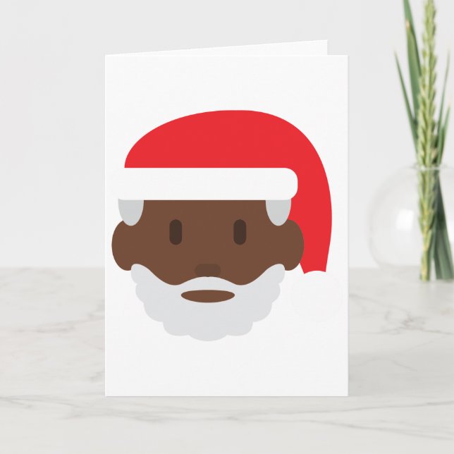 Tarjeta Festiva santa negro claus emoji (Anverso)