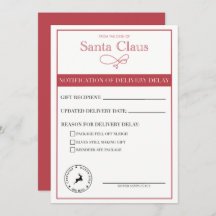 Santa Notificación De Demora De Entrega En Blanco