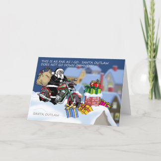 Tarjeta Festiva Santa Outlaw© Christmas Card (Chimney)