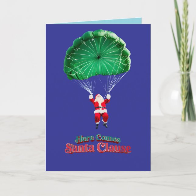 Tarjeta Festiva Santa Paracaídas (Anverso)
