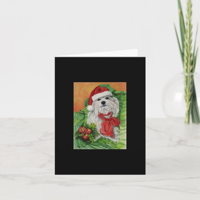 Tarjeta Festiva Santa Paws (Anverso)