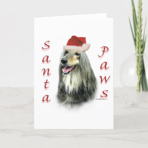 Tarjeta Festiva Santa Paws afganos