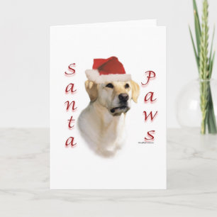 Tarjeta Festiva Santa Paws (amarillo) de Labrador Recuperador