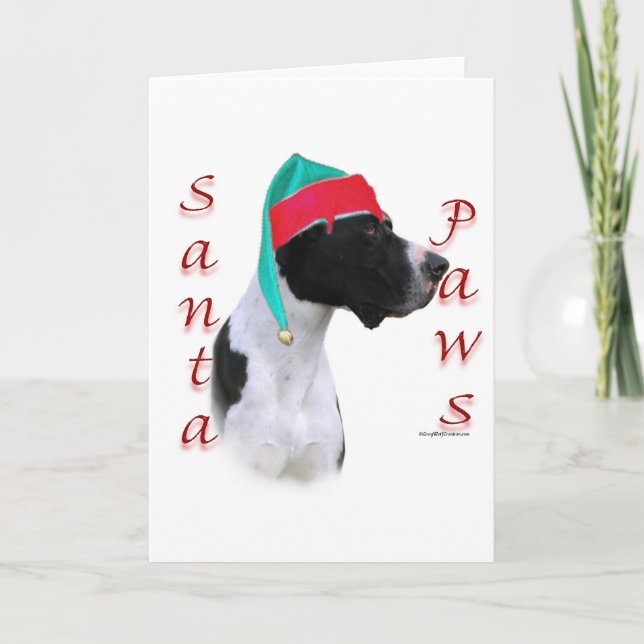 Tarjeta Festiva Santa Paws de Great Dane (mantle) (Anverso)
