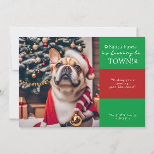 Tarjeta Festiva ¡Santa Paws está llegando a la ciudad! Foto divert