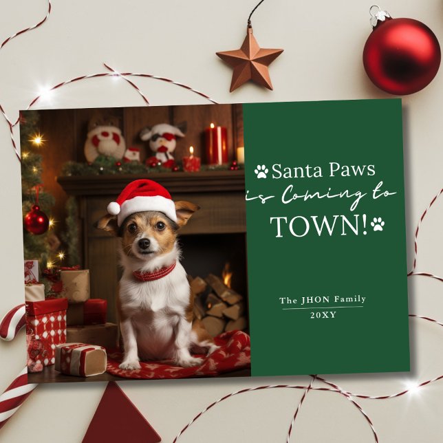 Tarjeta Festiva ¡Santa Paws está llegando a la ciudad! Mascota ver (Subido por el creador)