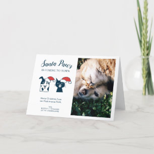 Tarjeta Festiva Santa Paws   Mascota de navidades Foto