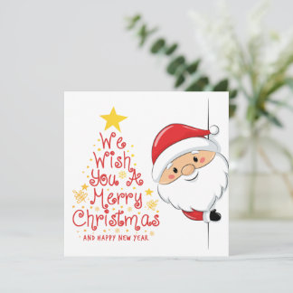 Tarjeta Festiva Santa Peek Holiday Card 