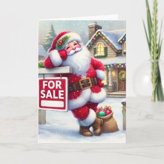 Tarjeta Festiva Santa personalizada como agente inmobiliario