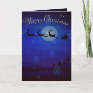 Tarjeta Festiva Santa personalizada y sus Navidades de trineo
