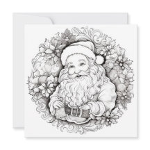 Santa Poinsettia Wreath Navidades coloreando