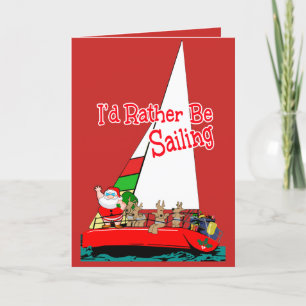 Tarjeta Festiva Santa preferiría navegar por los Navidades
