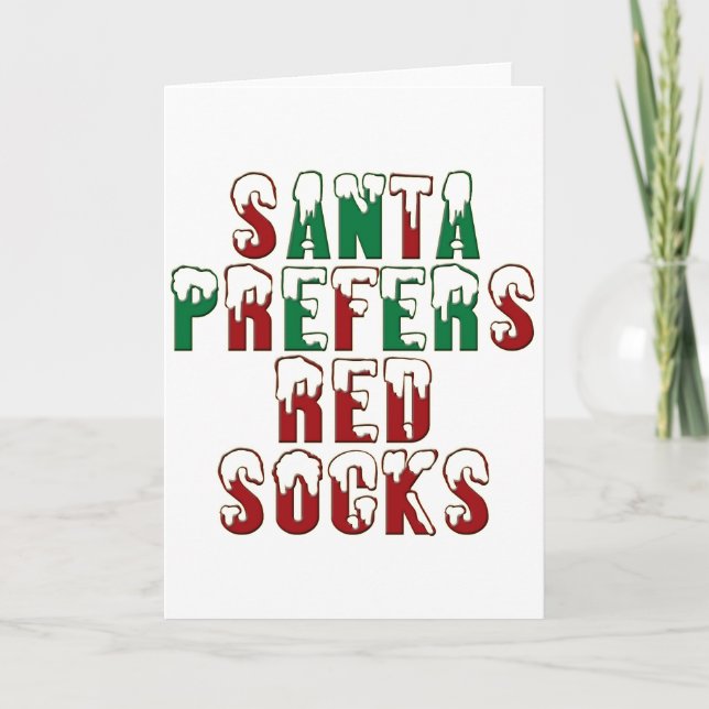 Tarjeta Festiva Santa prefiere los calcetines LOL divertido Chri (Anverso)