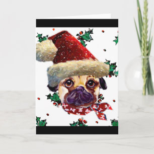 Tarjeta Festiva Santa Pug