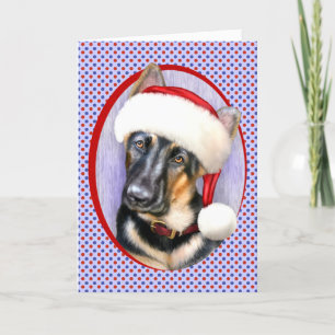 Tarjeta Festiva Santa Pup, Navidades del Pastor Alemán