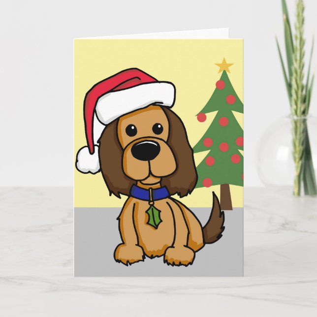 Tarjeta Festiva Santa Puppy (Anverso)