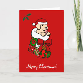 Tarjeta Festiva Santa que almacena el perrito amarillo 2 del