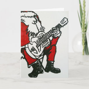 Tarjeta Festiva Santa que juega los azules