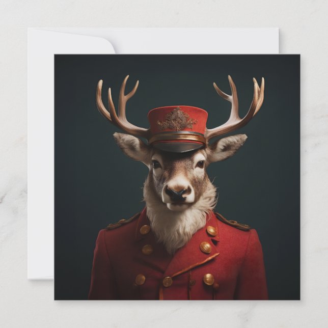 Tarjeta Festiva Santa Reindeer (Anverso)