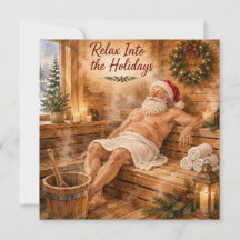 Santa relajándose en sauna Relájate en las fiestas