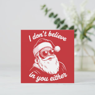 Tarjeta Festiva Santa Retro Vintage Tampoco Creo En Ti 