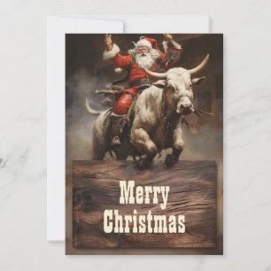 Tarjeta Festiva Santa Rigiendo un toro