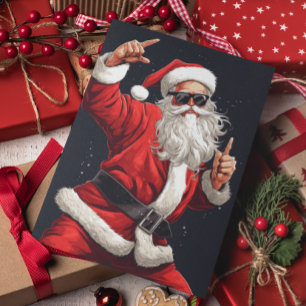 Tarjeta Festiva Santa Rocker Bailarín