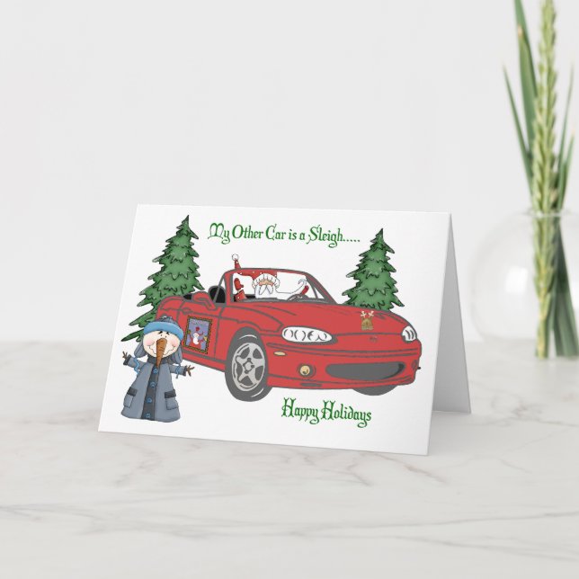 Tarjeta Festiva Santa rojo (Anverso)