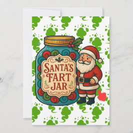 Tarjeta Festiva Santa’s Fart Jar Hilarious Christmas