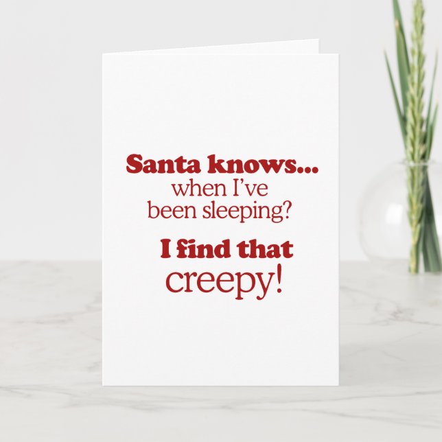 Tarjeta Festiva Santa sabe cuando he estado durmiendo. Encuentro q (Anverso)