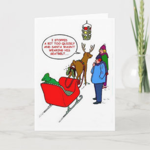 Tarjeta Festiva Santa se pegó en Rudolf