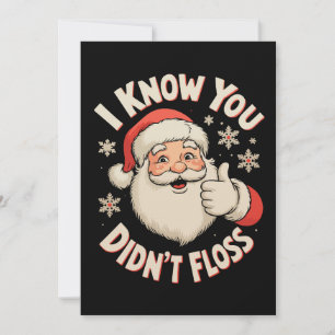 Tarjeta Festiva Santa Sé que no usaste hilo dental Dentista Navida