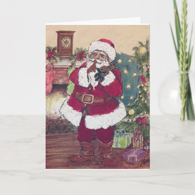 Tarjeta Festiva Santa silencioso (Anverso)