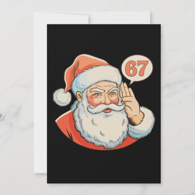 Tarjeta Festiva Santa Six Seven 6 7 67 Christmas Funny Xmas Meme (Anverso)
