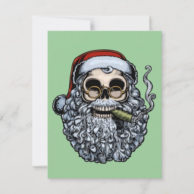 Tarjeta Festiva Santa Skull (Anverso)