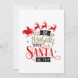 Tarjeta Festiva Santa Sleigh Y Los Navidades Graciosos De Los Reno