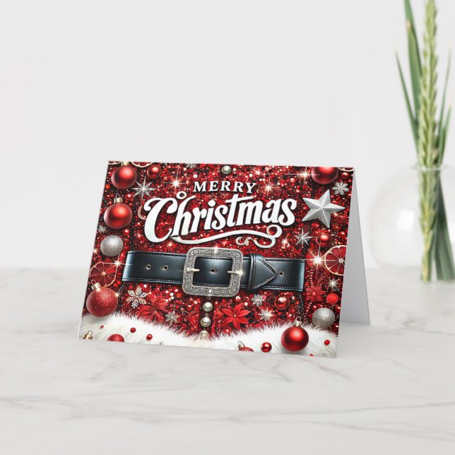 Tarjeta Festiva Santa Suit Holiday Card (Anverso)