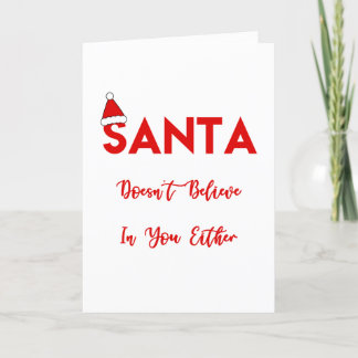 Tarjeta Festiva Santa tampoco cree en ti
