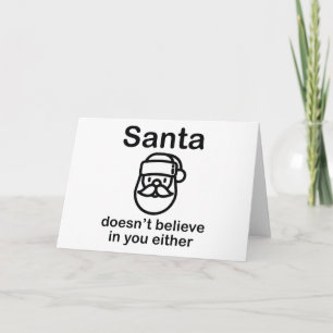 Tarjeta Festiva Santa tampoco cree en ti