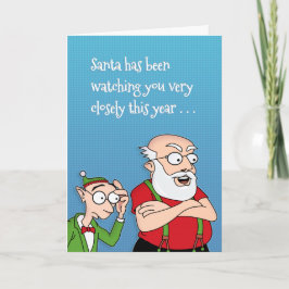 Tarjeta Festiva Santa te está vigilando