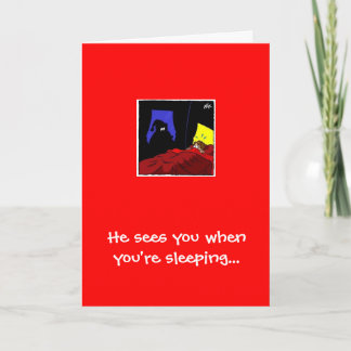 Tarjeta Festiva Santa, te ve cuando estás durmiendo...