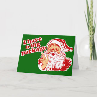 Tarjeta Festiva Santa Tiene Un Gran Paquete