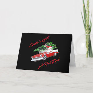 Tarjeta Festiva Santa tiene un Hot Rod