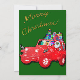 Tarjeta Festiva ¡Santa Todoterreno Feliz Navidad!