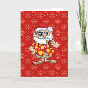 TARJETA FESTIVA SANTA TROPICAL