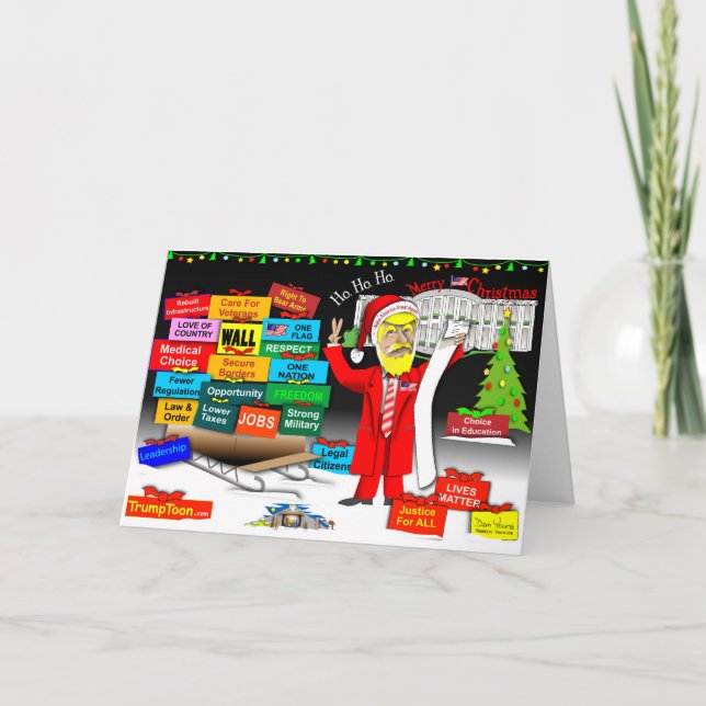 Tarjeta Festiva Santa Trump (Anverso)