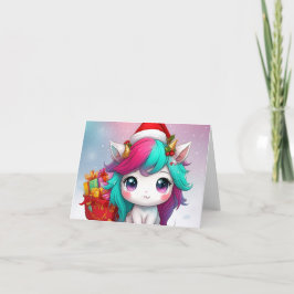 Tarjeta Festiva Santa Unicorn