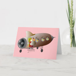 Tarjeta Festiva Santa va al espacio